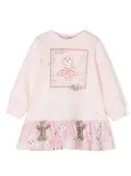 Roberto Cavalli Junior teddy-print sweater dress - Pink