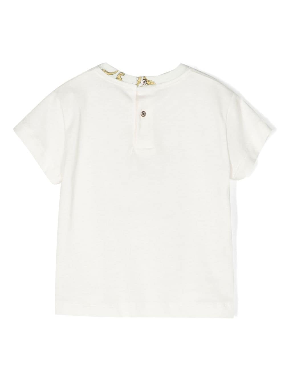 Shop Roberto Cavalli Junior Monogram-patch T-shirt In White