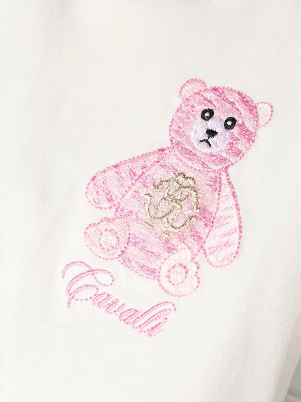 Roberto Cavalli Junior T-shirt Mit Teddy-stickerei In White