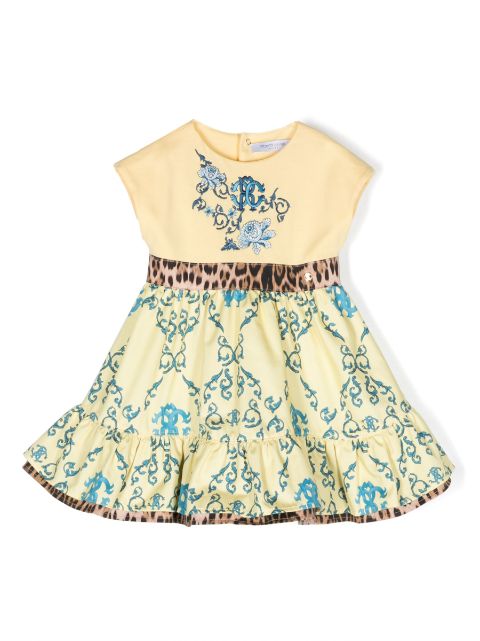 Roberto Cavalli Junior baroque-print layered cotton dress