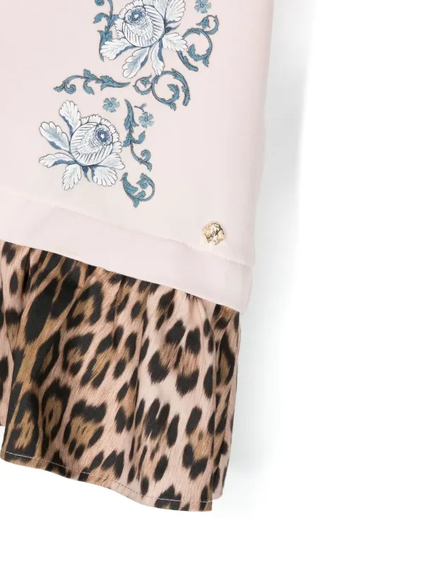 ROBERTO CAVALLI FIRENZE LOGO PRINT LUXURY CREW NECK T-SHIRT