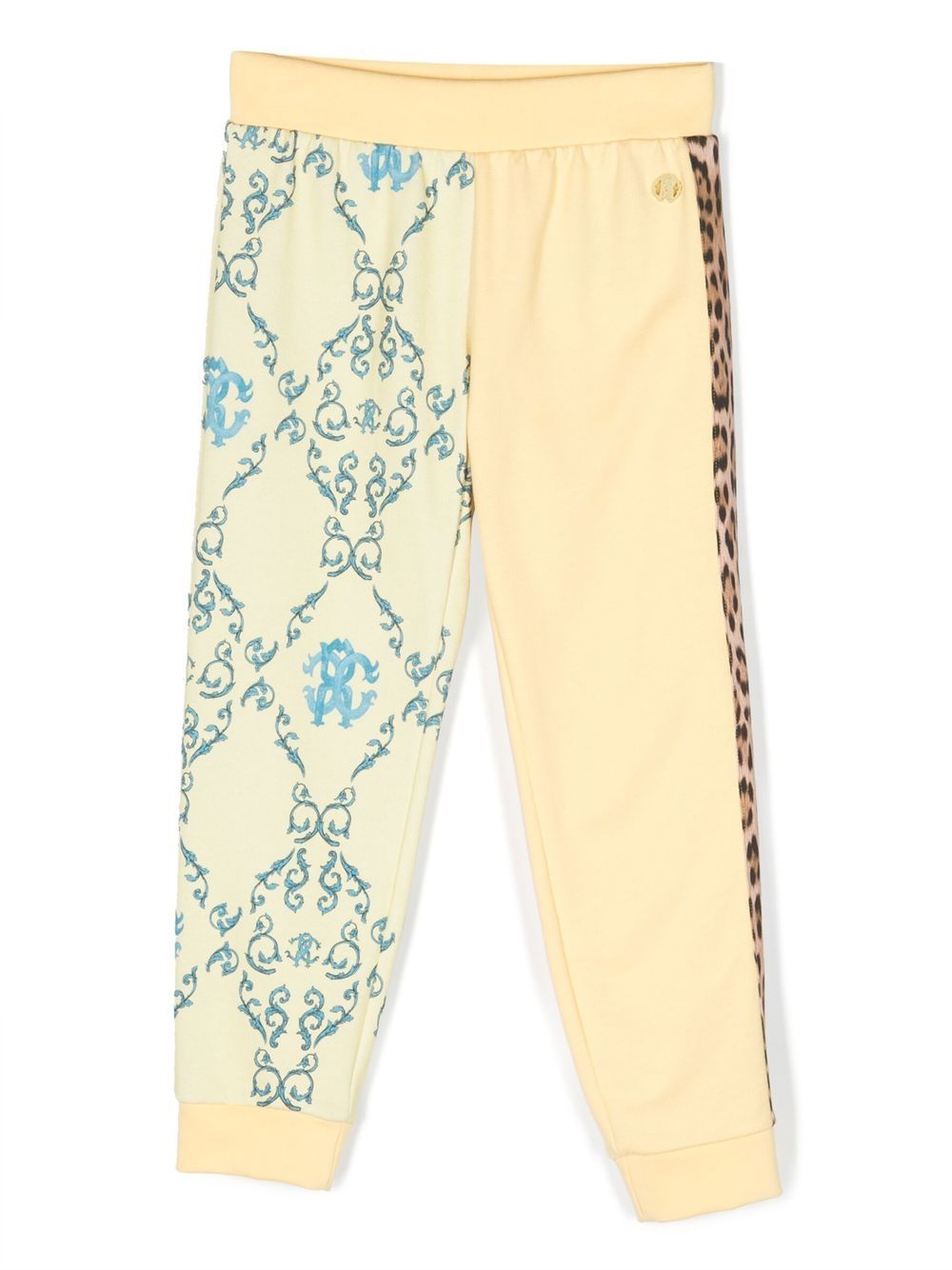 Roberto Cavalli Junior logo-print cotton trousers - Yellow