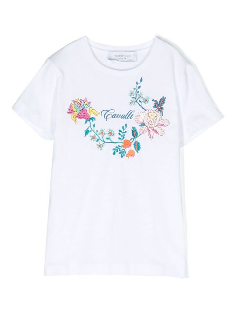 Roberto Cavalli Junior floral-print cotton T-shirt