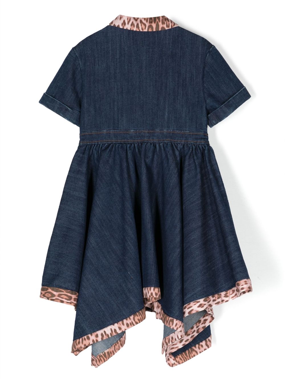 Shop Roberto Cavalli Junior Denim Flared Dress In Blue