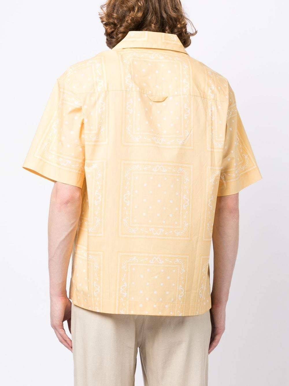 Shop Jacquemus La Chemise Jean Bandana-print Shirt In Yellow