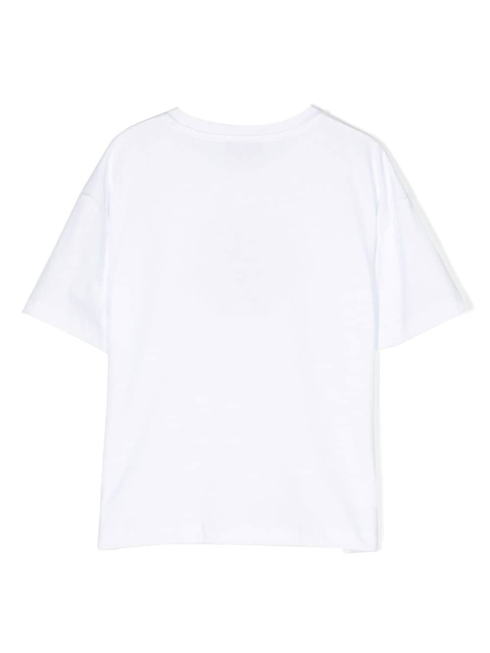 Roberto Cavalli Junior T-shirt met geborduurd logo - Wit