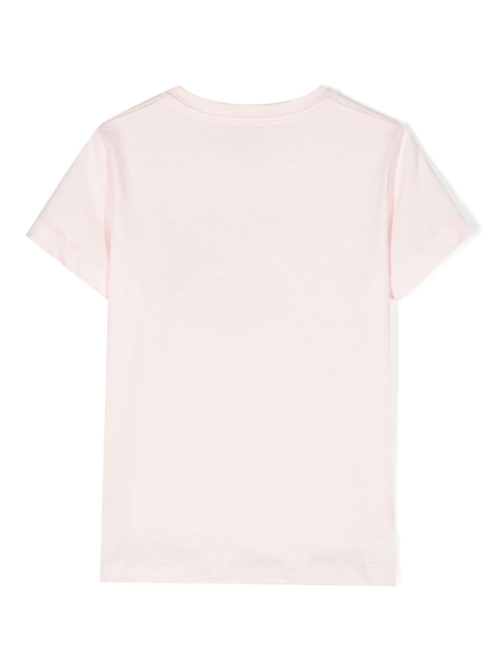 Shop Roberto Cavalli Junior Embroidered-logo Cotton T-shirt In Pink