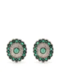 Roberto Cavalli gemstone shield cip-on earrings - Silver