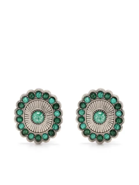 Roberto Cavalli gemstone shield cip-on earrings