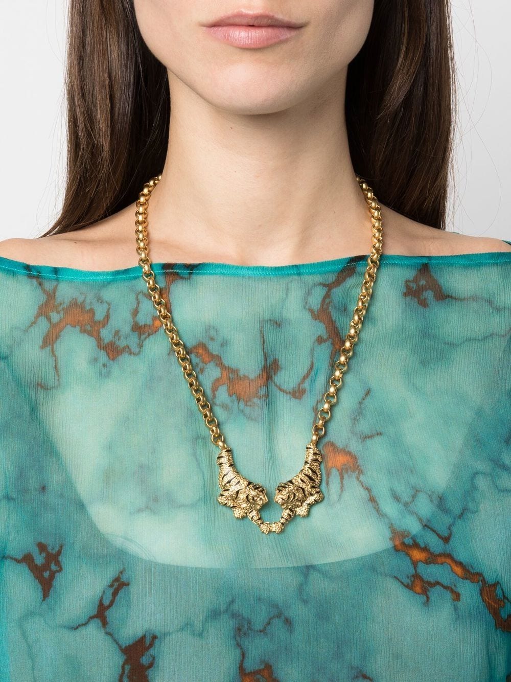 Image 2 of Roberto Cavalli Roar tiger-pendant necklace