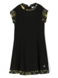 Roberto Cavalli Junior art deco-print border dress - Black