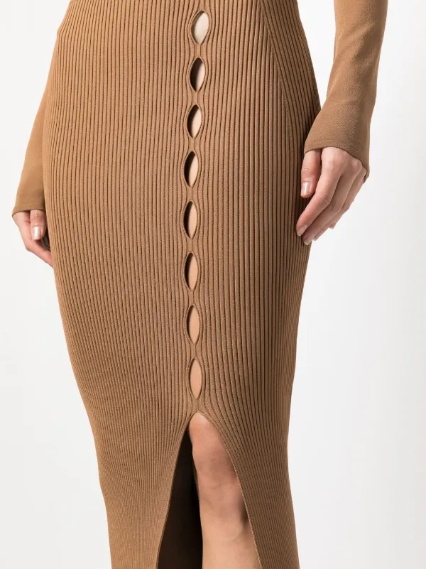 Brown shop ribbed skirt