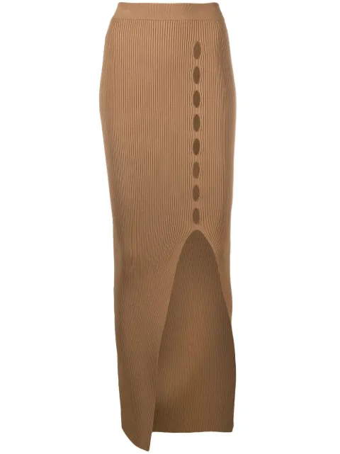 Roberto Cavalli perforated ribbed-knit skirt