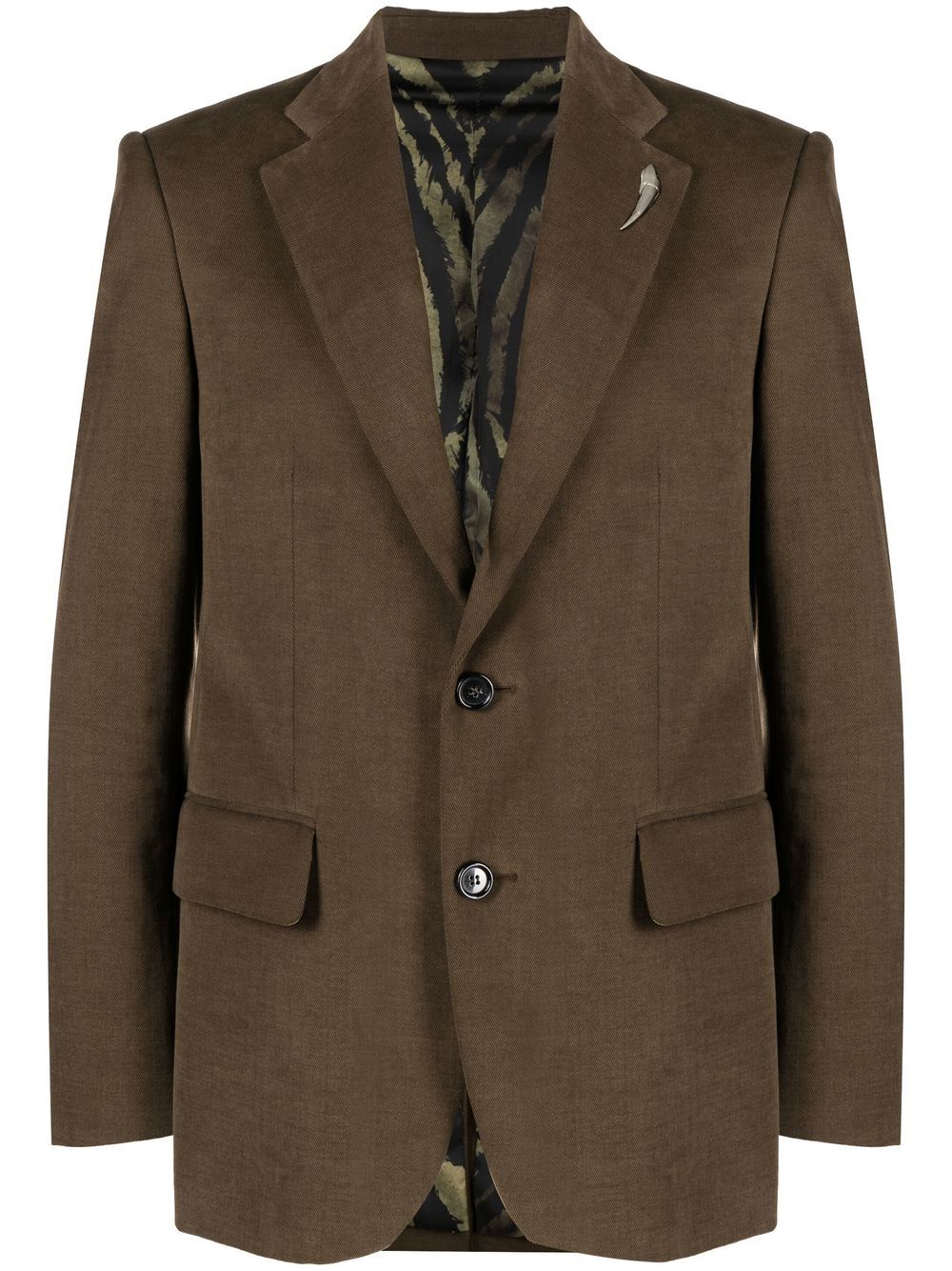 Roberto Cavalli single-breasted wool blazer - Green