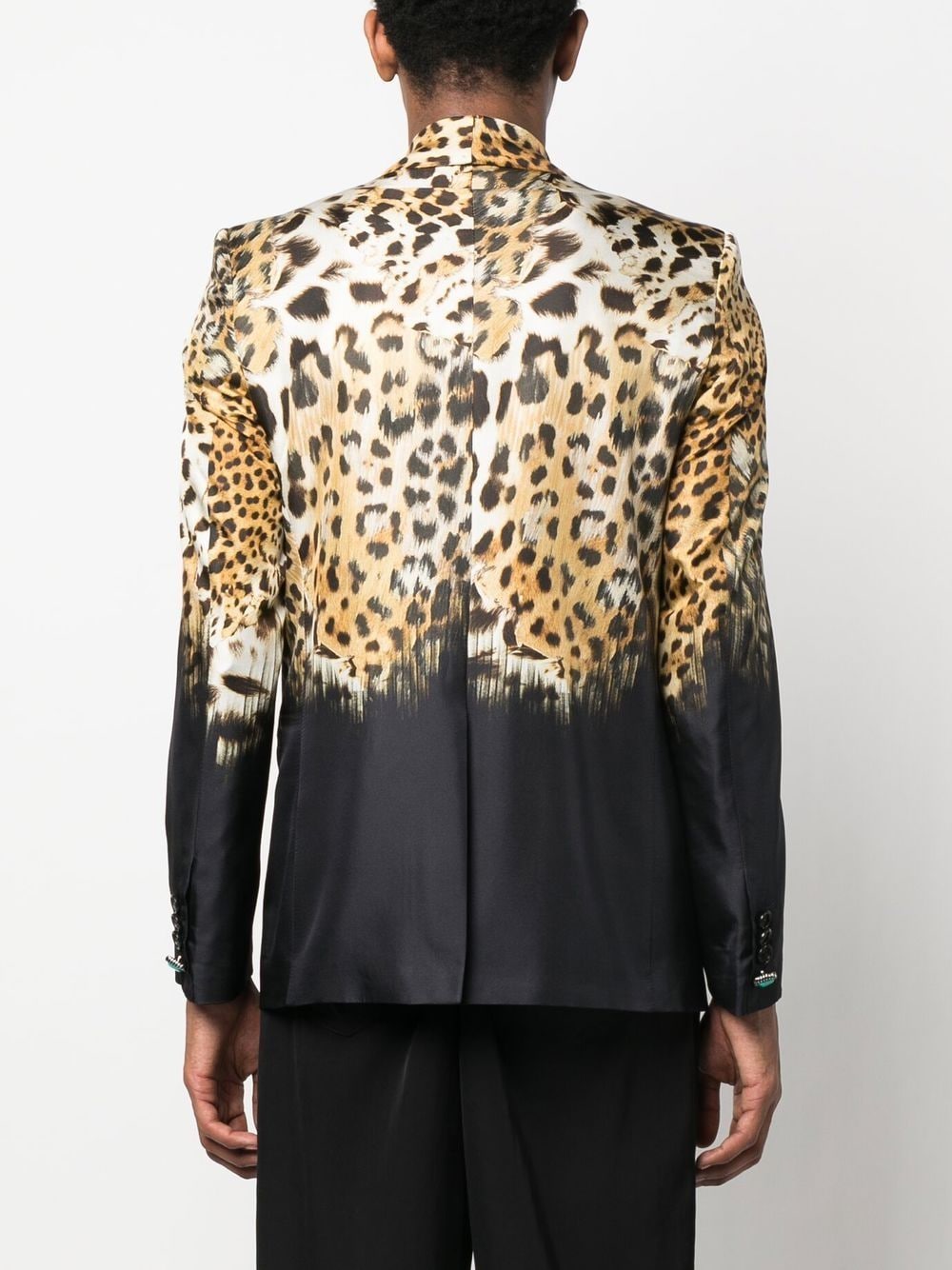 Shop Roberto Cavalli Leopard-print Silk Blazer In Neutrals