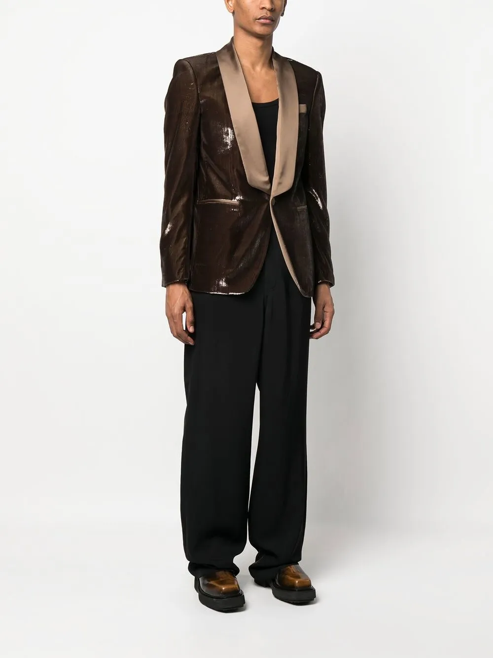 Roberto Cavalli metallic-sheen single-breasted blazer | Blazers | Image 2