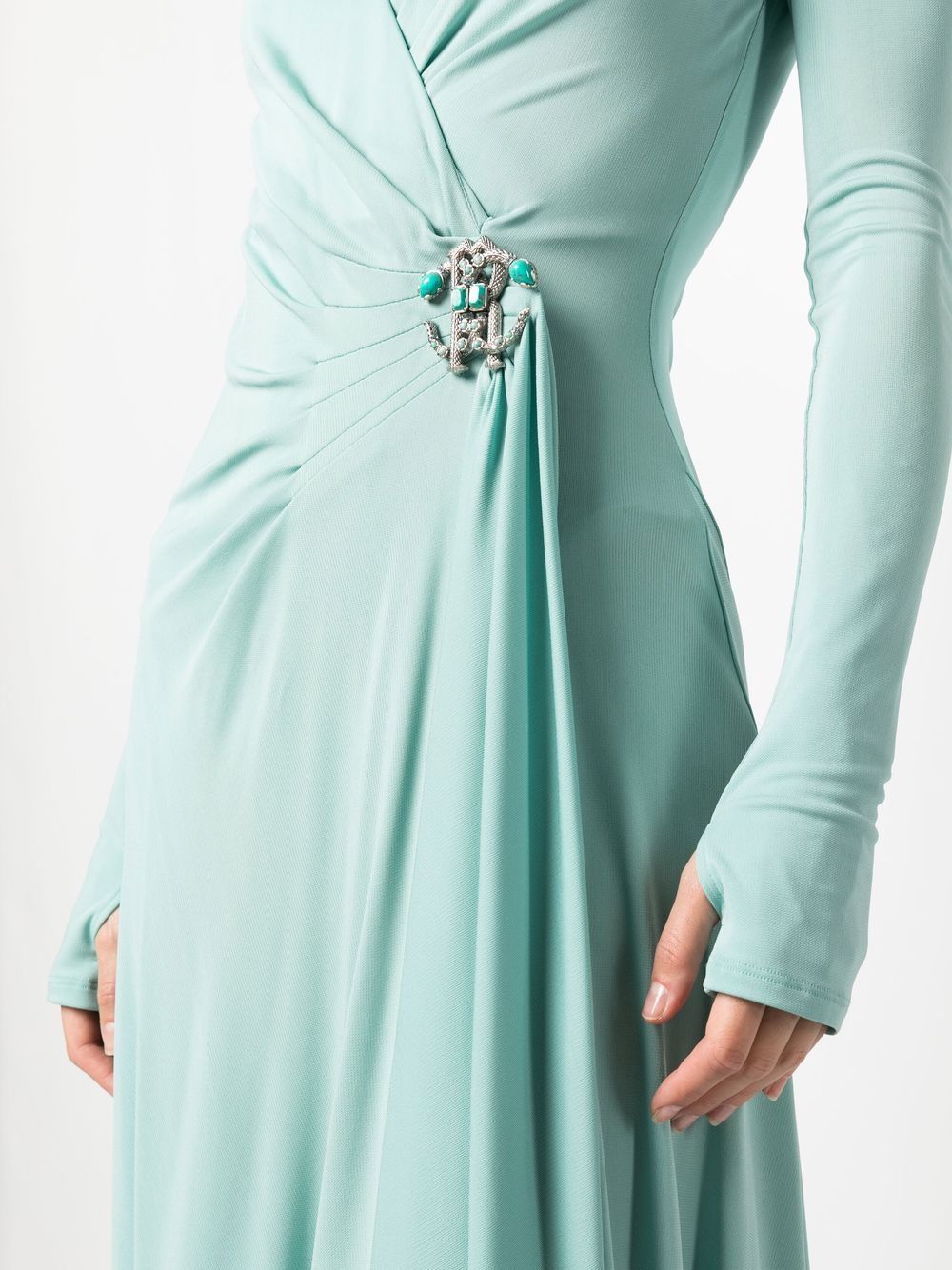 Roberto Cavalli Midi-jurk verfraaid met edelsteen Blauw