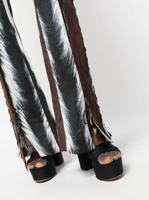 Roberto Cavalli animal-print lace-up Trousers | Black | FARFETCH