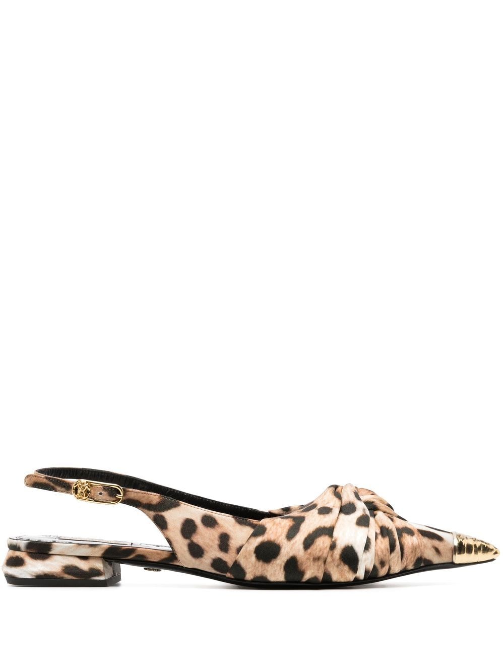 Roberto Cavalli Pettegole leopard-print slingback ballerinas - D0712