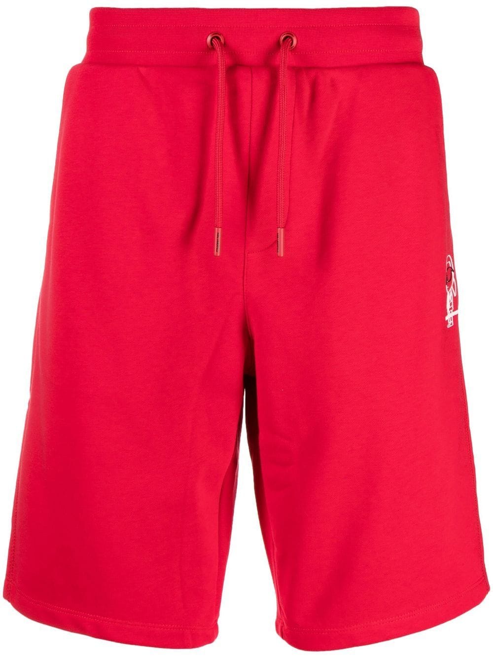 Karl Lagerfeld Logo-print Jersey Shorts In 红色