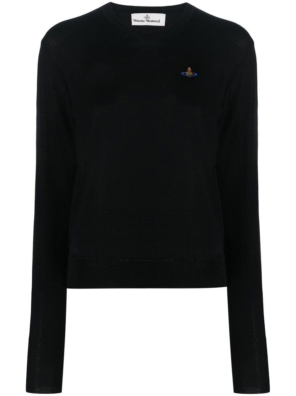 Vivienne Westwood Embroidered-motif Long-sleeve Top In Black