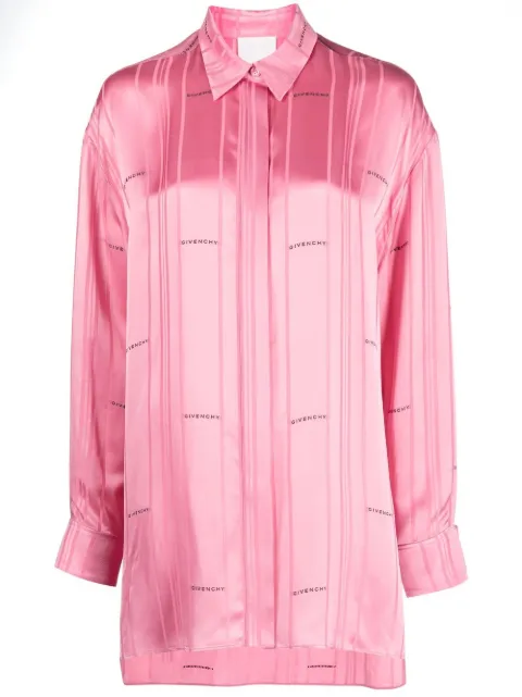 Givenchy camisa con logo en jacquard y motivo de rayas