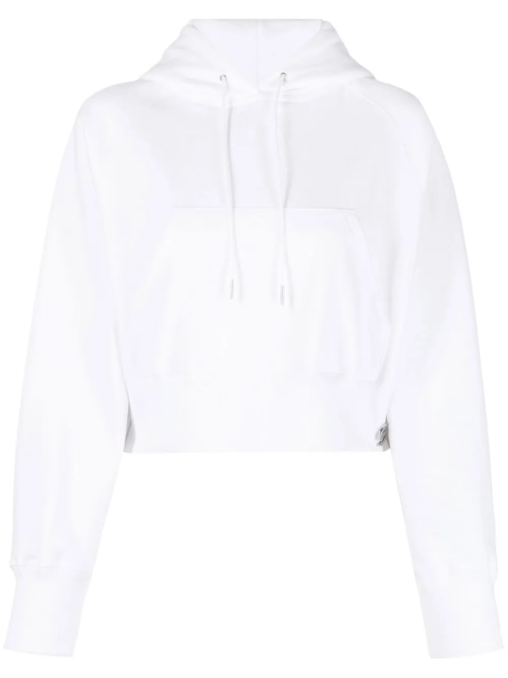 

sacai cropped drawstring hoodie - White