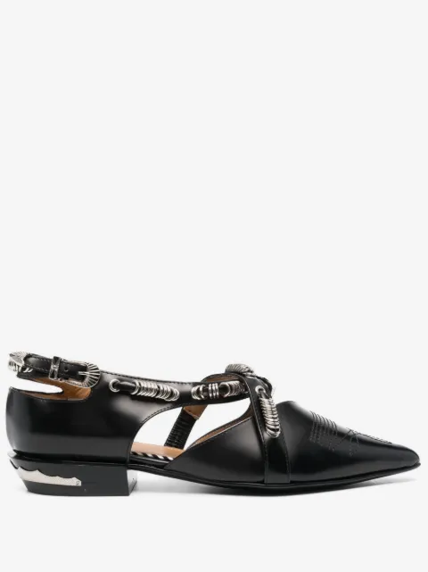 Toga Pulla buckled leather ballerina shoes