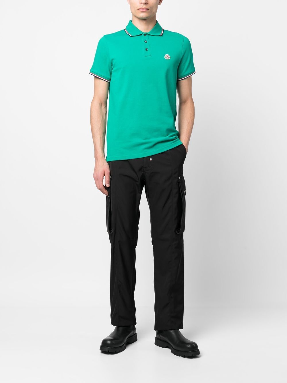 Image 2 of Moncler striped-border polo shirt