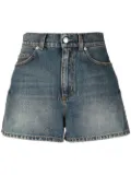 Alexander McQueen flared denim shorts - Blue