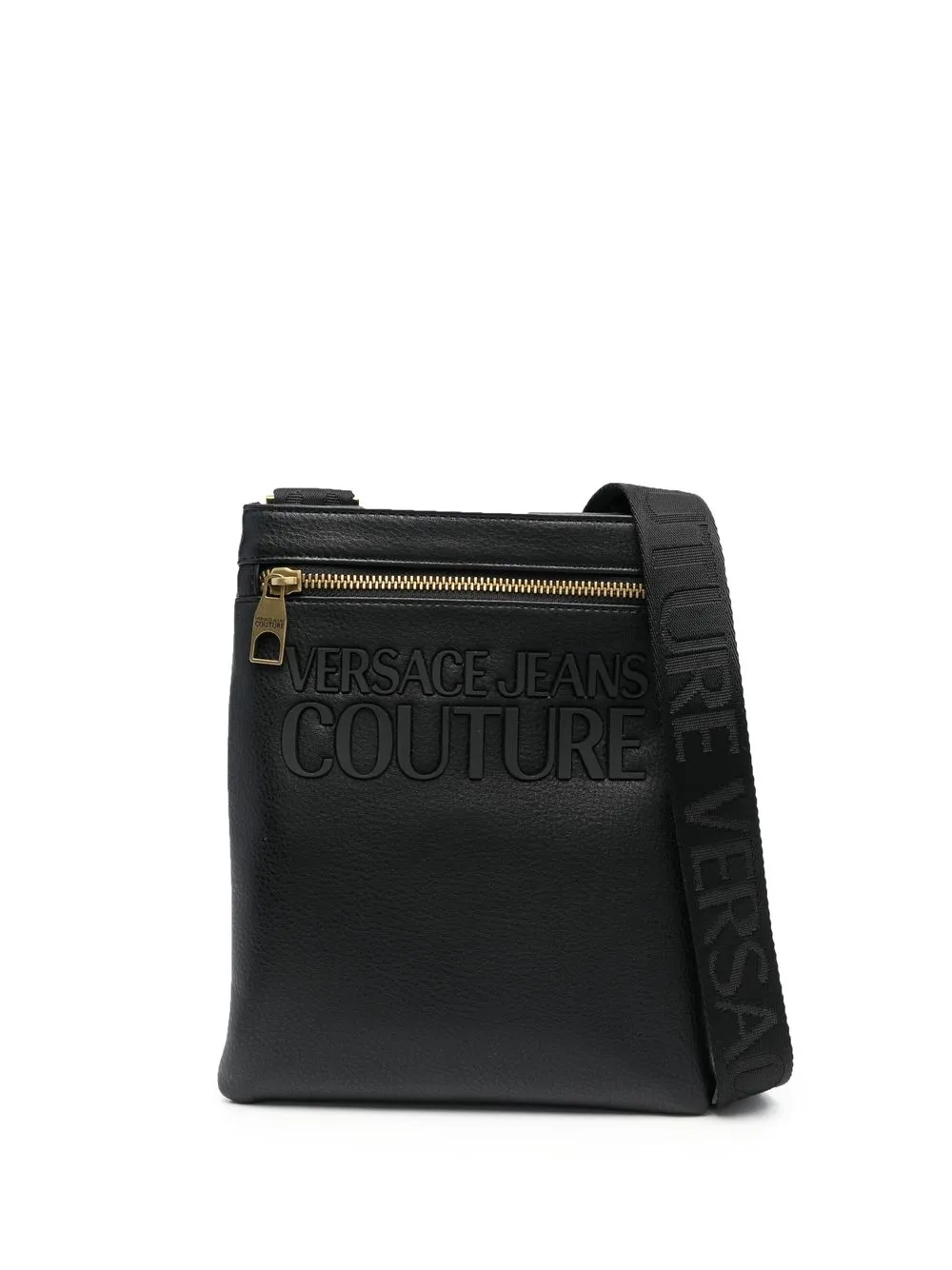 

Versace Jeans Couture embossed-logo messenger bag - Black