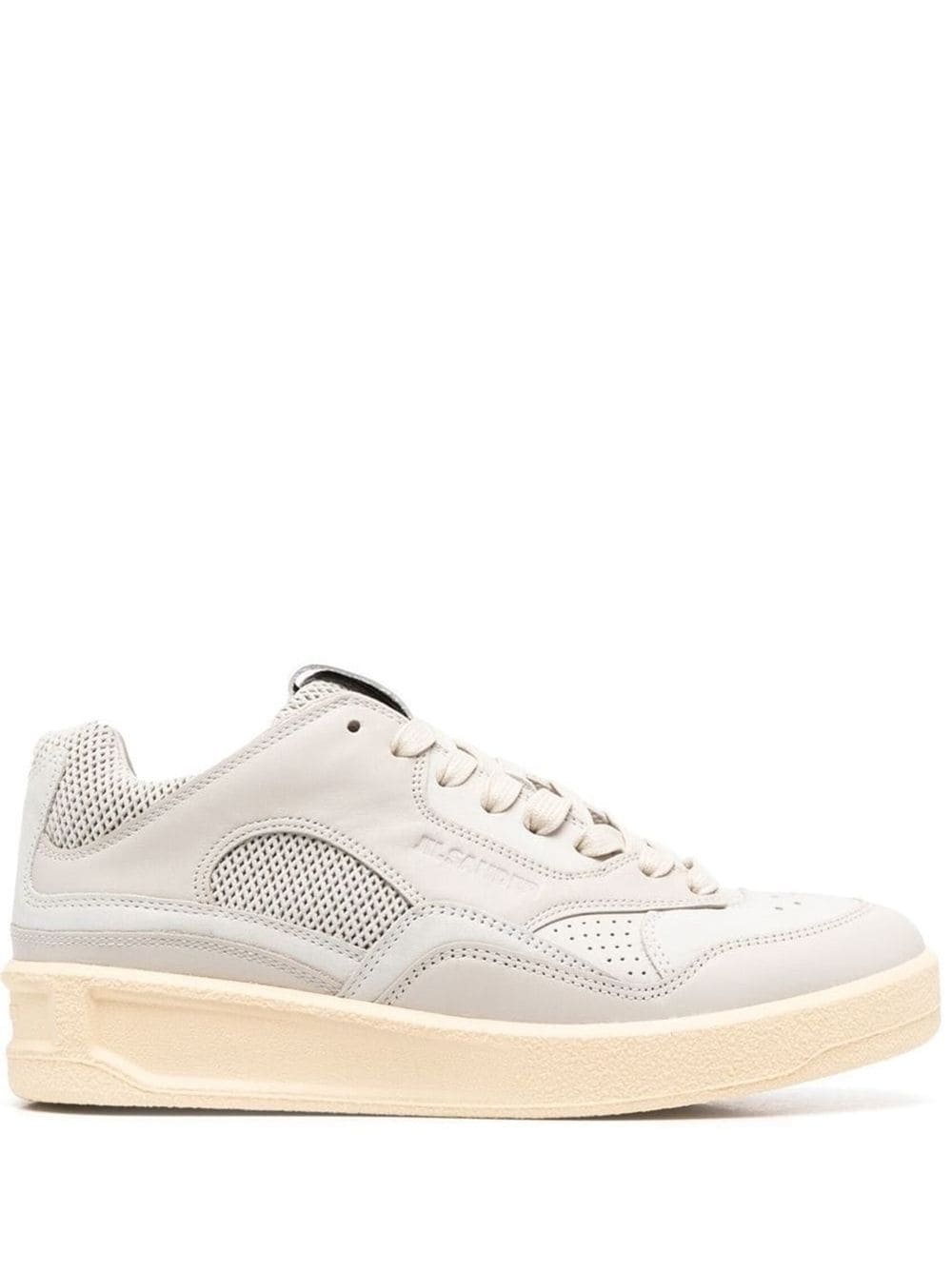 Shop Jil Sander Panelled Low-top Sneakers In Grey