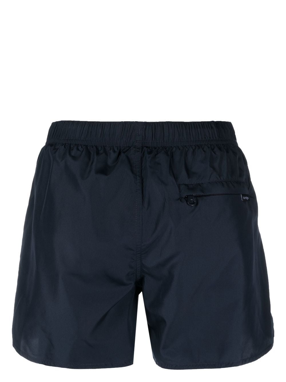 Shop Courrèges Logo-patch Plain Swim Shorts In Blue