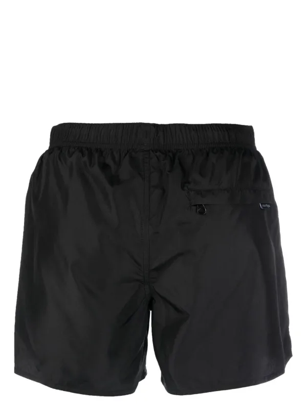 Levens logo-patch Plain Swim Shorts Black FARFETCH IN