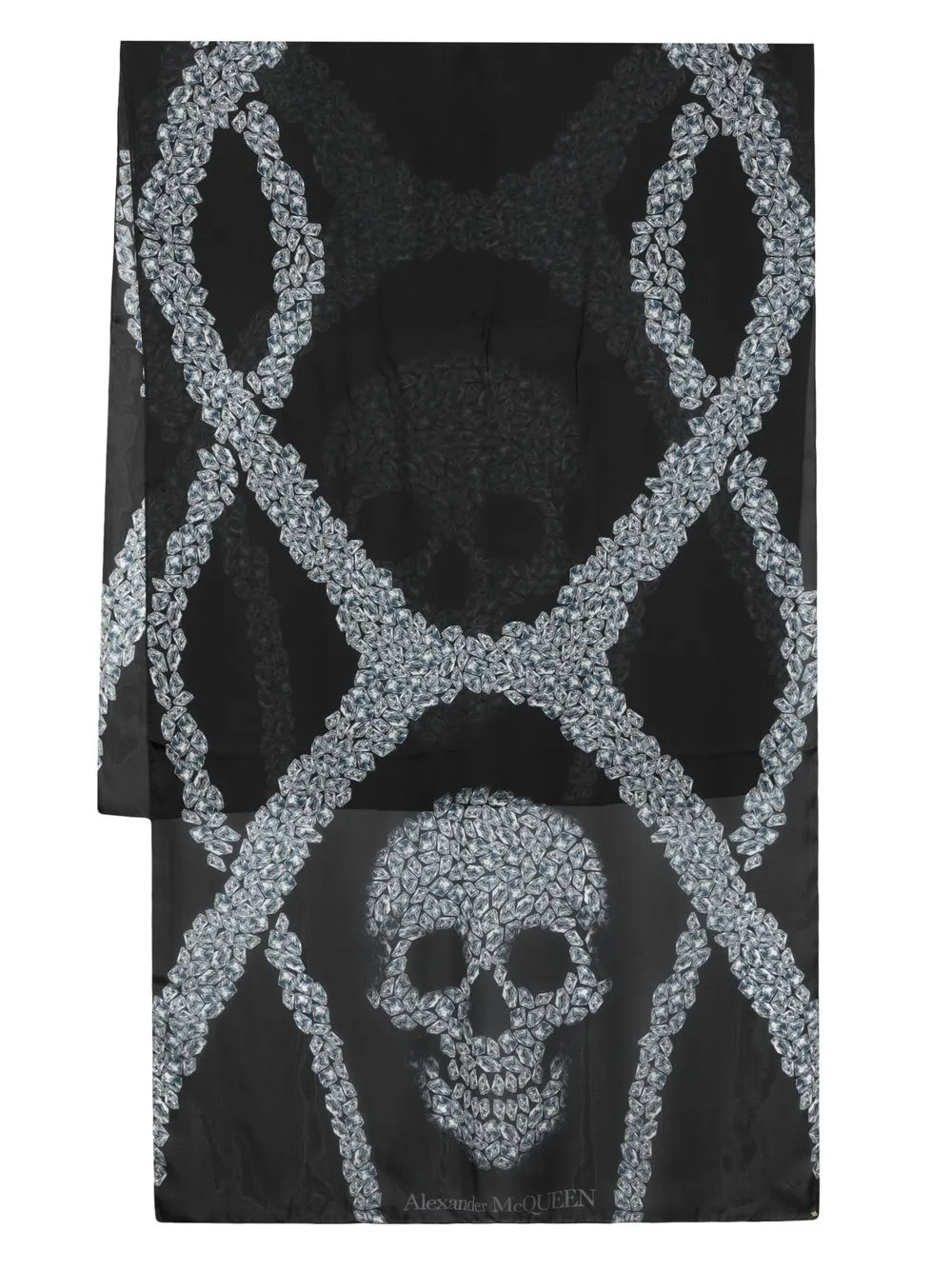 

Alexander McQueen skull print silk scarf - Blue