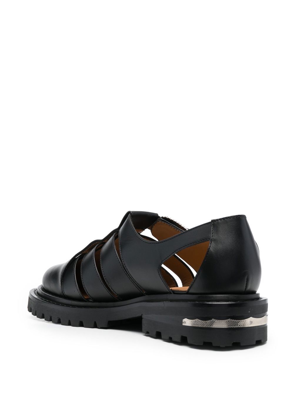 Shop Toga Virilis Embossed-buckle Detail Sandals In Schwarz