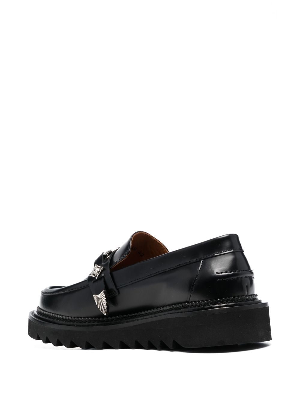 Shop Toga Virilis Chunky Leather Loafers In Aj1253 - Black Polido