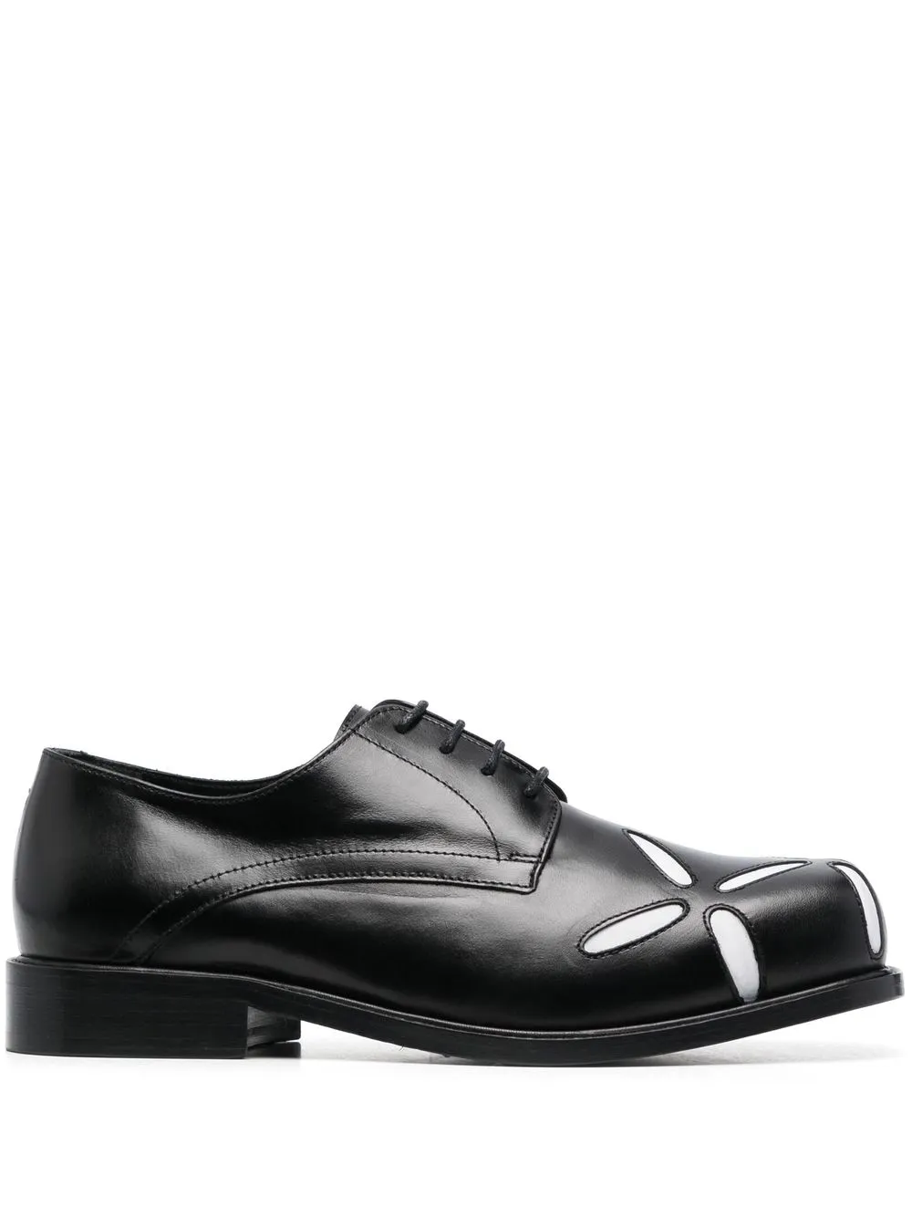 

Stefan Cooke Slashed square-toe Derby shoes - Black