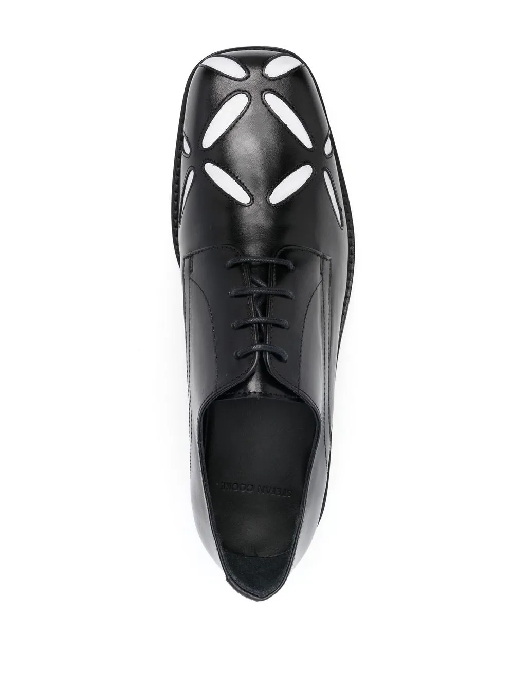 Shop Stefan Cooke Slashed Square-toe Derby Shoes In Black