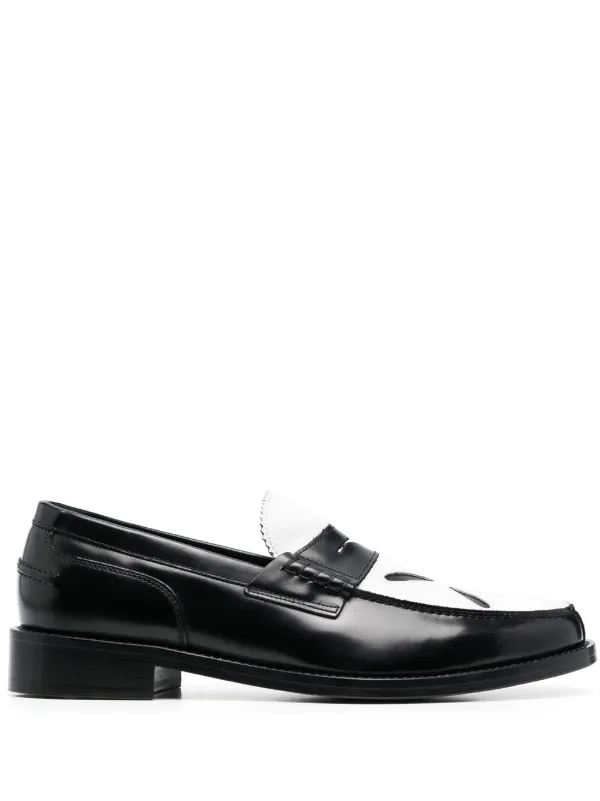 Stefan Cooke Slashed Leather Loafers - Farfetch