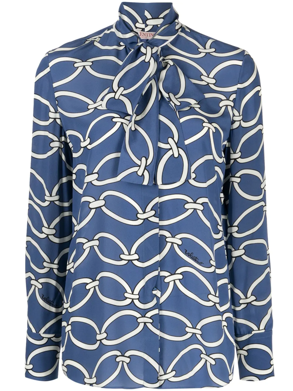 Valentino Garavani chain-print Silk Blouse - Farfetch