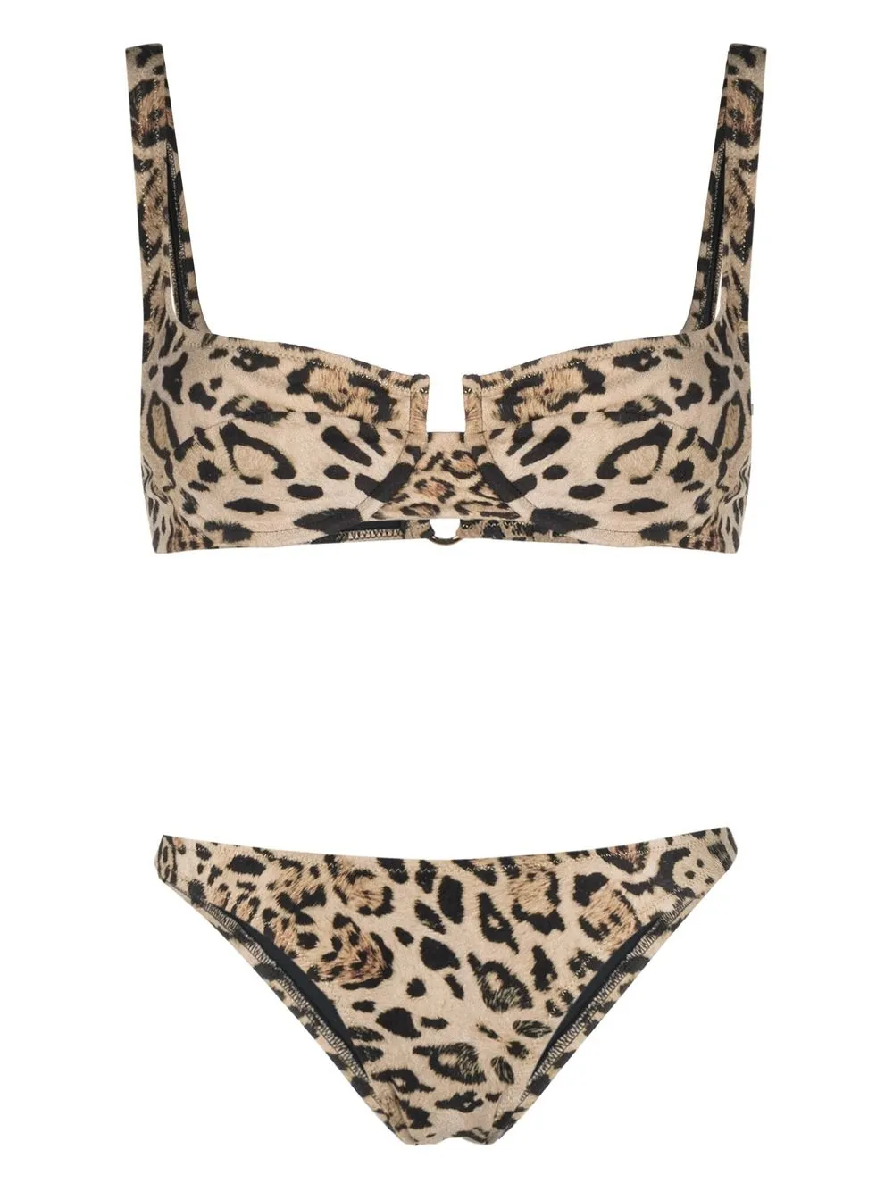 

Reina Olga Brigitte leopard print balconette bikini - Brown