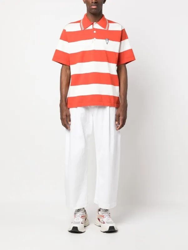 Kenzo logo-print Striped Polo Shirt | Orange | FARFETCH
