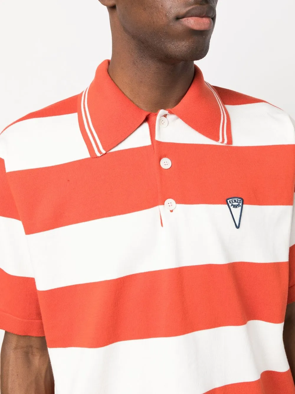 LOGO-PRINT STRIPED POLO SHIRT