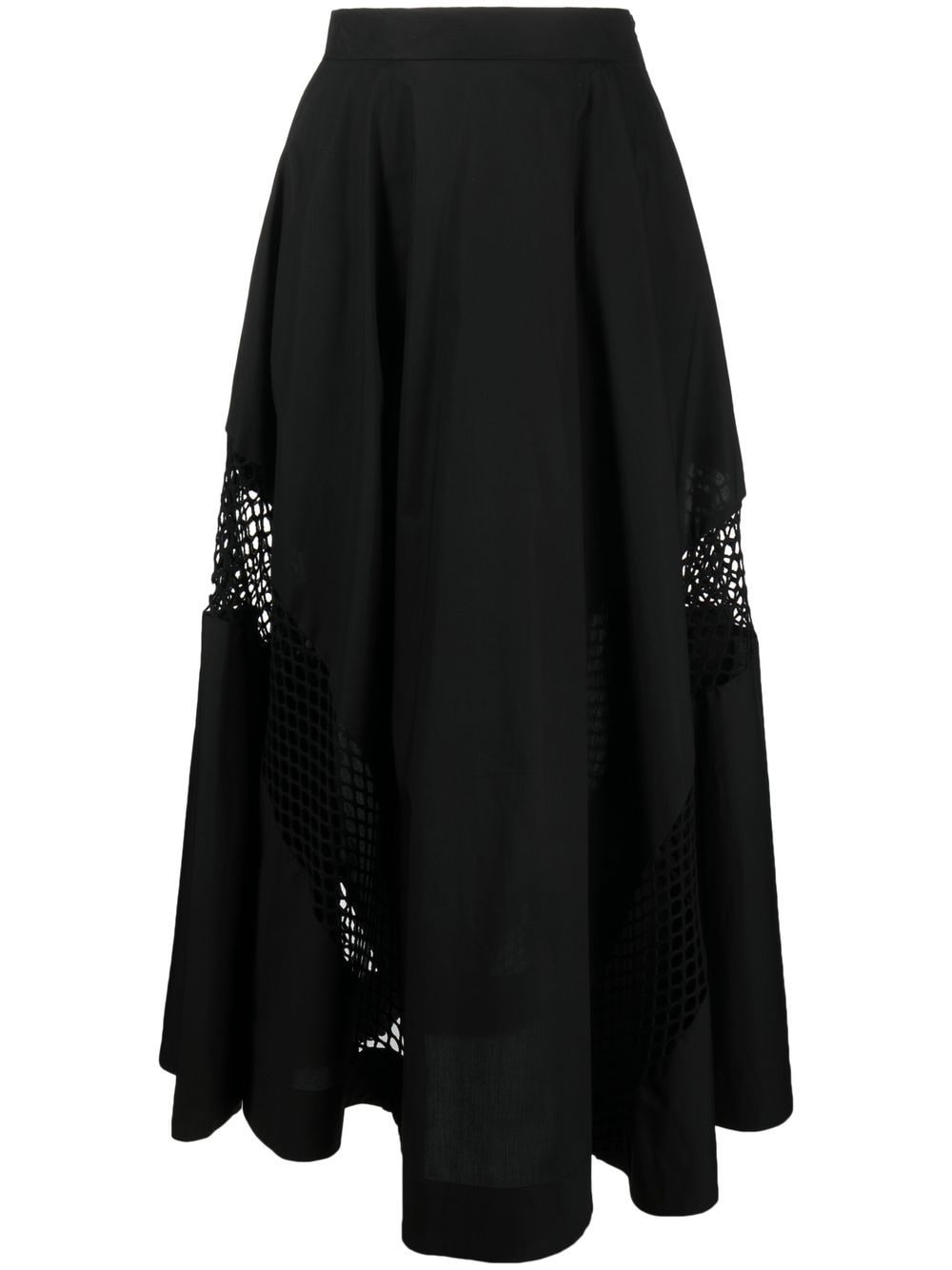 

MSGM panelled cotton full skirt - Black