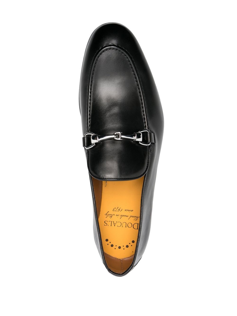 Shop Doucal's Almond-toe Leather Loafers In Schwarz