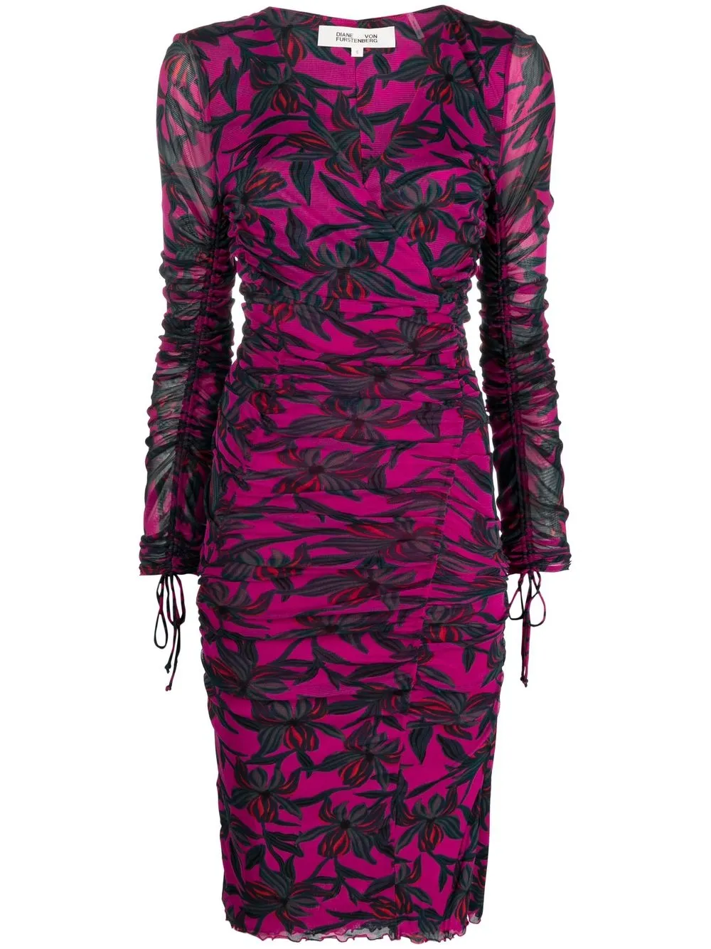 

DVF Diane von Furstenberg floral-print midi dress - Pink