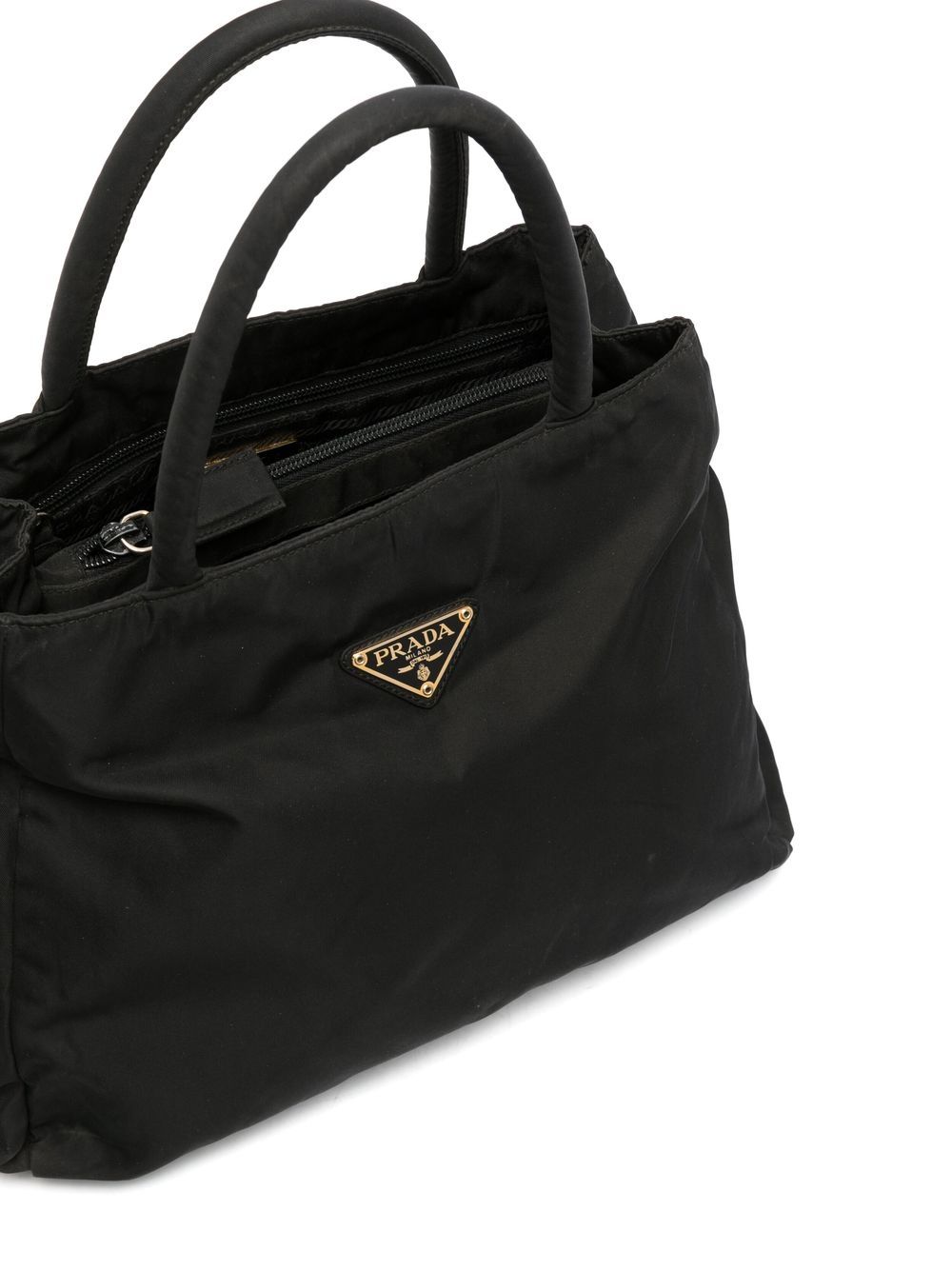 Prada Pre-Owned Triangle Logo Wicker two-way Handbag - Farfetch