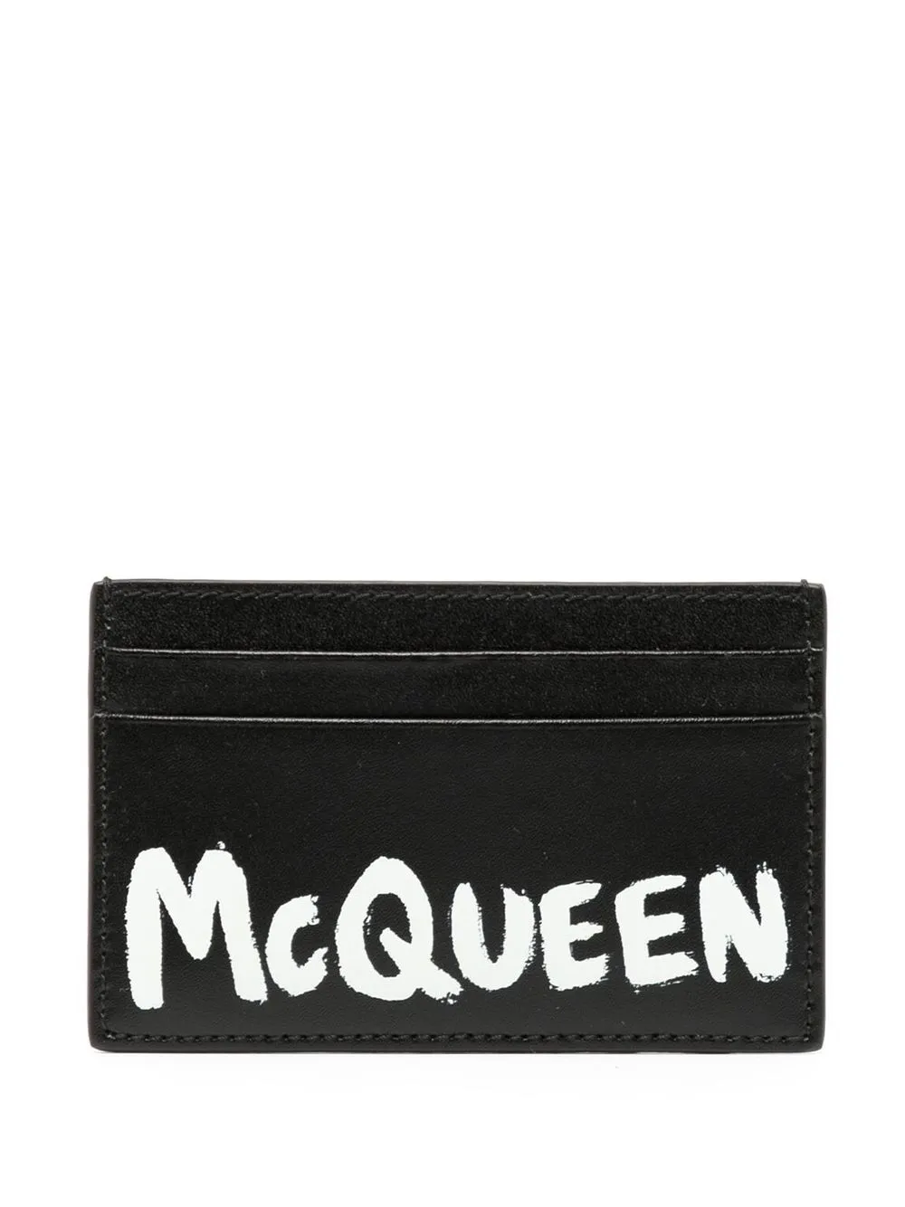 

Alexander McQueen logo-print leather cardholder - Black