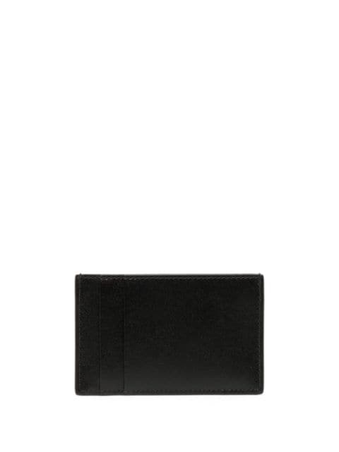 logo-print leather cardholder